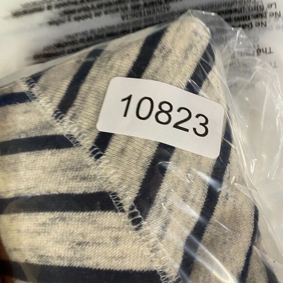 Sperry Hoodie Women XS White Striped Hooded 3/4 Sleeve Cotton Tasseled Pockets - Picture 10 of 10